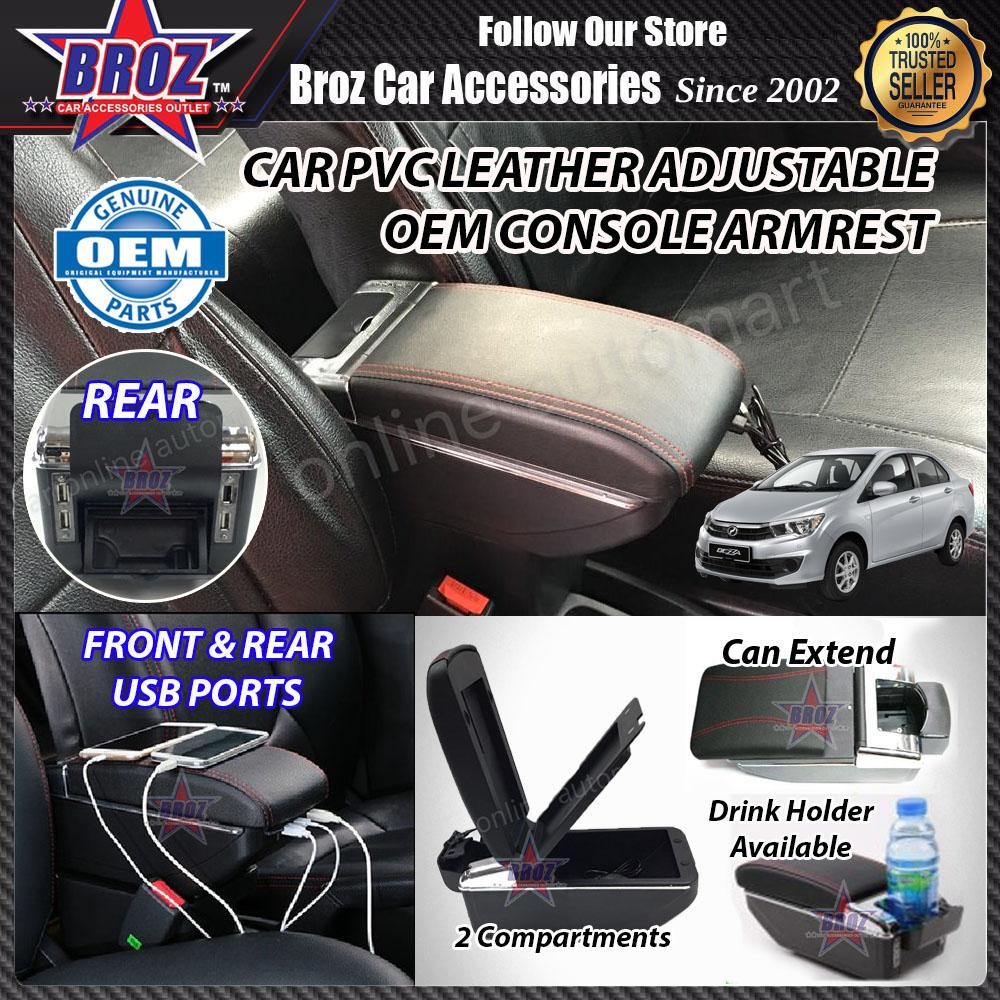Bezza PVC ABS Adjustable Armrest Console Box USB  Shopee 