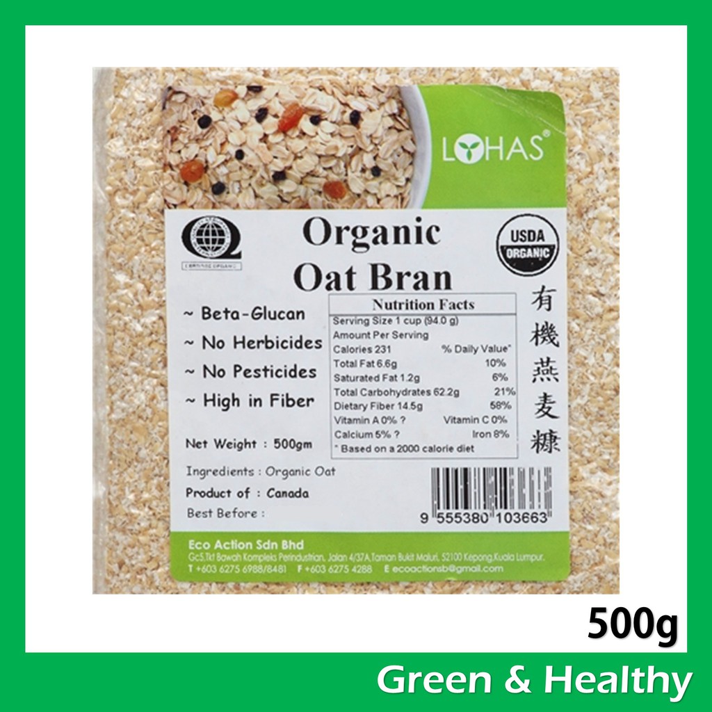 Lohas Organic Oat Bran 有机燕麦麸燕麦糠 500g Shopee Malaysia