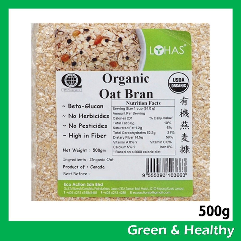 Lohas Organic Oat Bran 有机燕麦麸燕麦糠 500g Shopee Malaysia