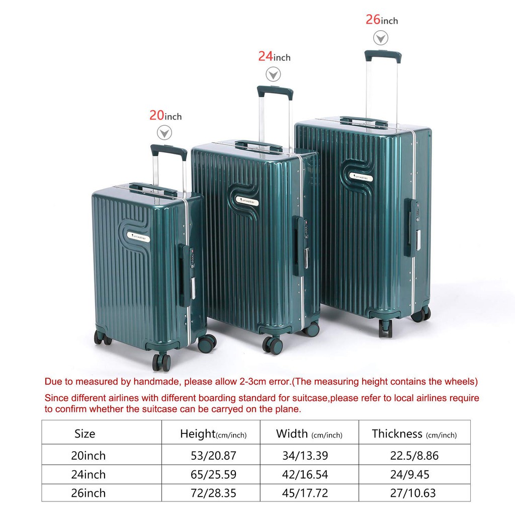 26 inch suitcase size