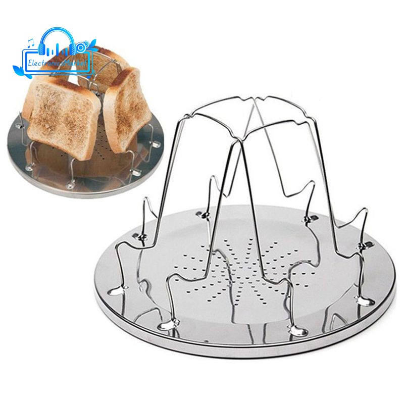 4 Slice Camping Bread Toast Tray Gas Stoves Cooker BBQ Camping Toaster Rack