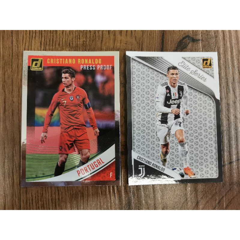 Panini Donruss 2018-19 Ronaldo Silver Press Proof Portugal #158 and Elite Series Base Card #ES-4