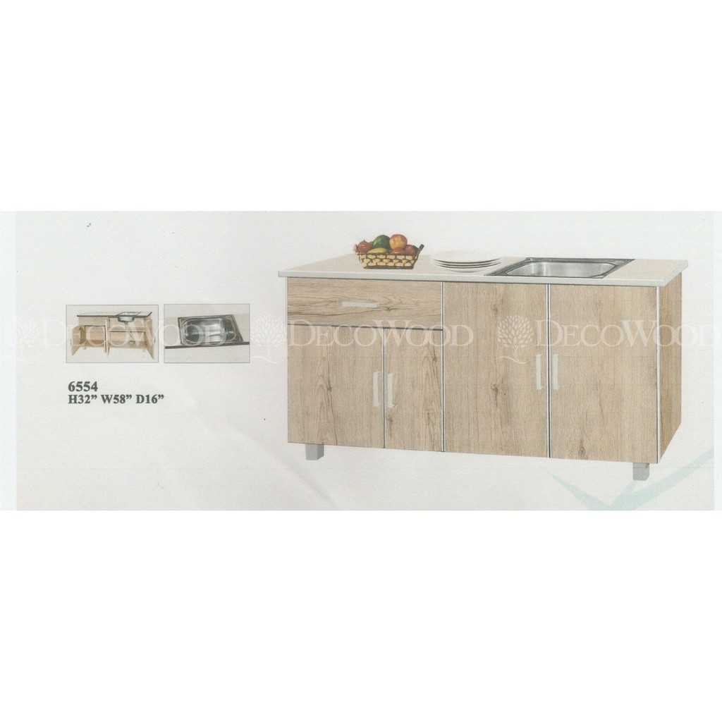 5 Feet Kitchen Cabinet With Sink Kitchen Rack With Mosaic Top Dish