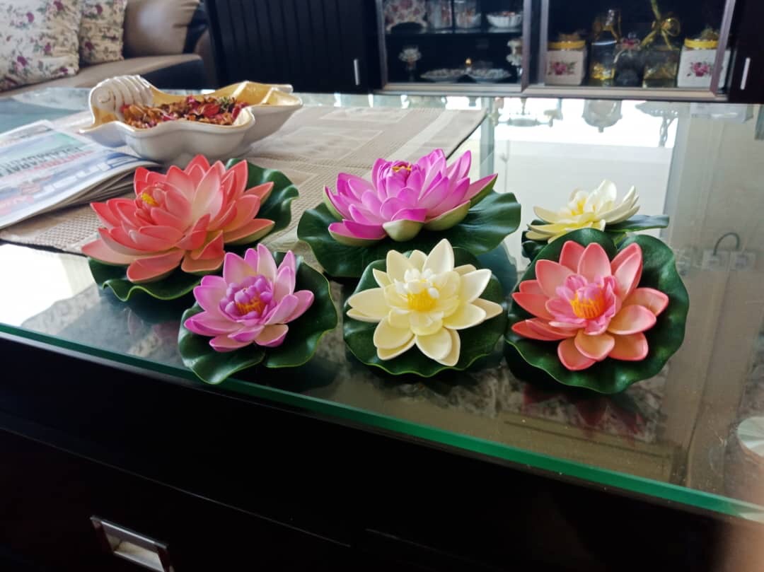 DIAMETER 10 CM FLOATING ARTIFICIAL LOTUS FLOWER WATER FOUNTAIN