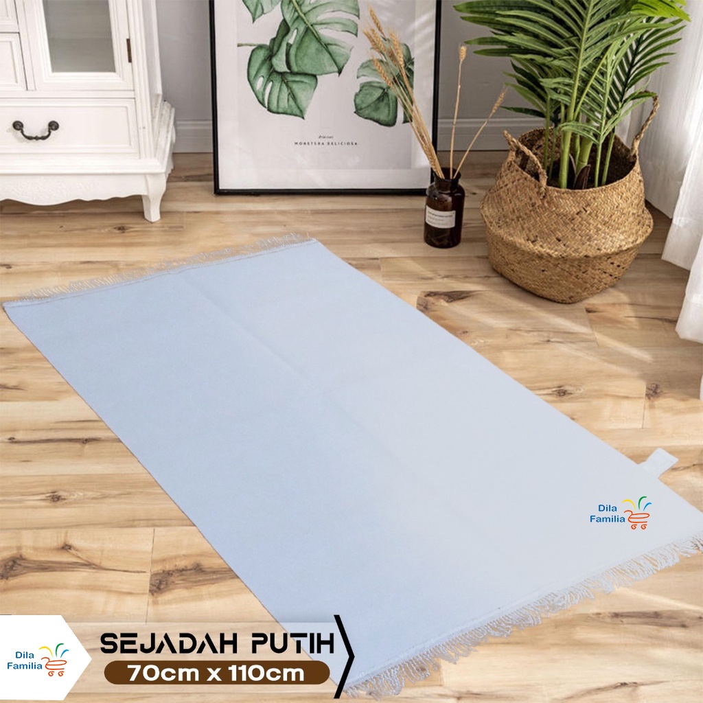 Sejadah Putih Plain Kosong Premium Al Iman Murah Nipis Mudah Dibawa Solat Travel ke Masjid Dilipat Dalam Beg Ready Stock