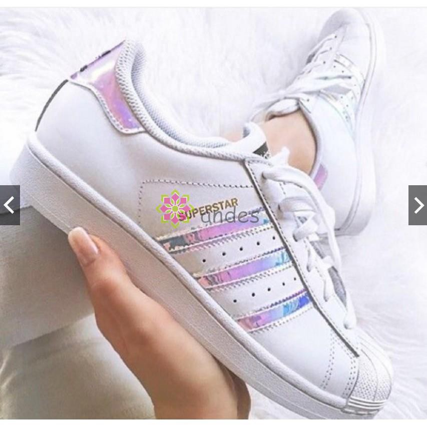 pink holographic adidas