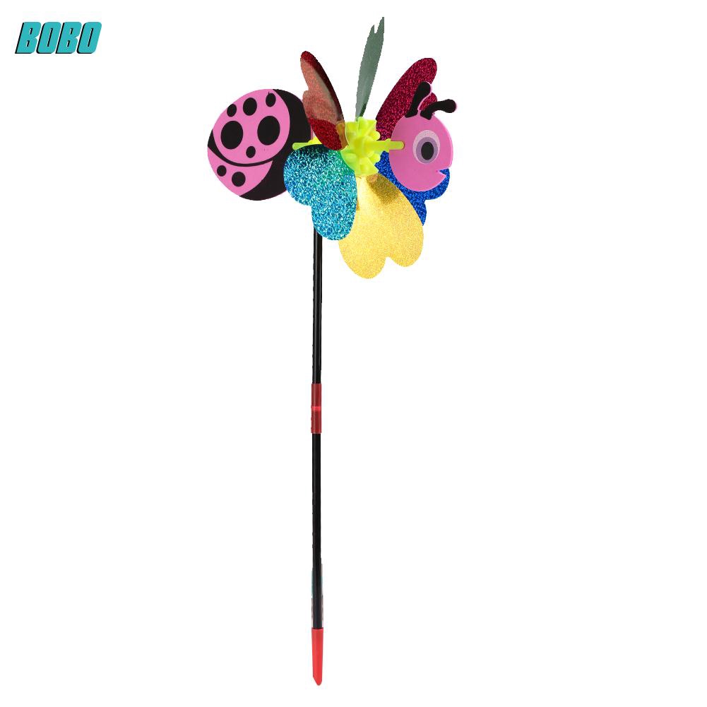 3D Bee Windmill Wind Spinner Insect Garden Lawn Color Random Whirligig Yard