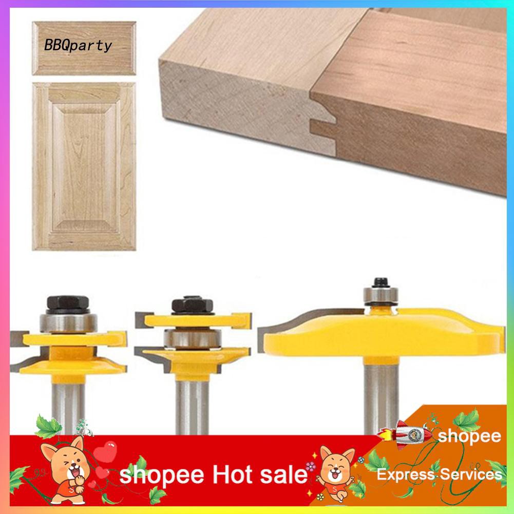 Azx 3 Pcs Carbide Cabinet Door Router Bit Set Tenon Knife Cutter