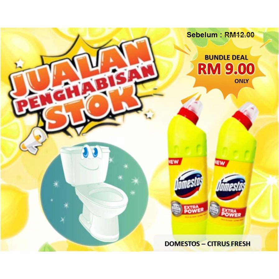 [BUNDLE DEAL] DOMESTOS Toilet & Bathroom Bleach Cleaner Liquid Toilet