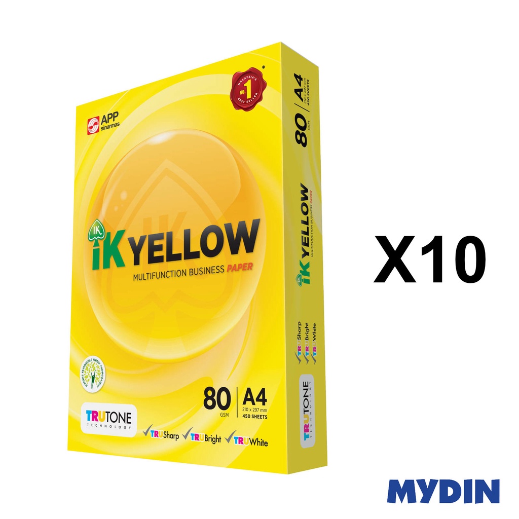 IK Yellow Copier Paper A4 (10 x 80gsm x 450’s)