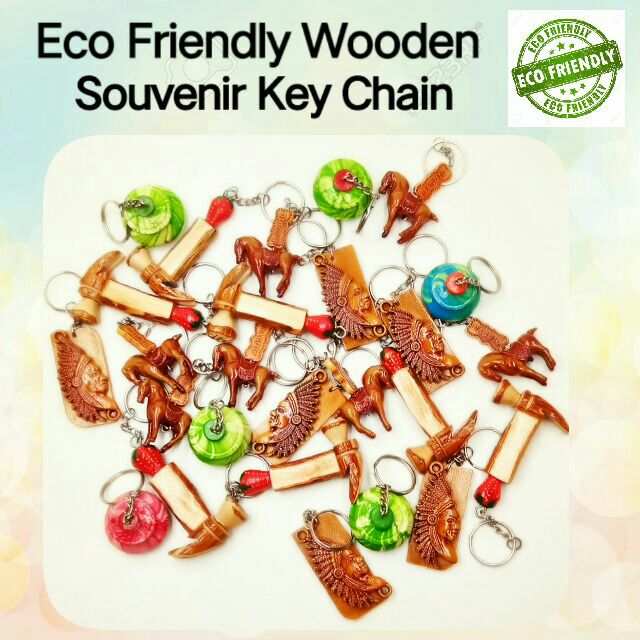 Wooden Souvenir Key Chain Eco Friendly.