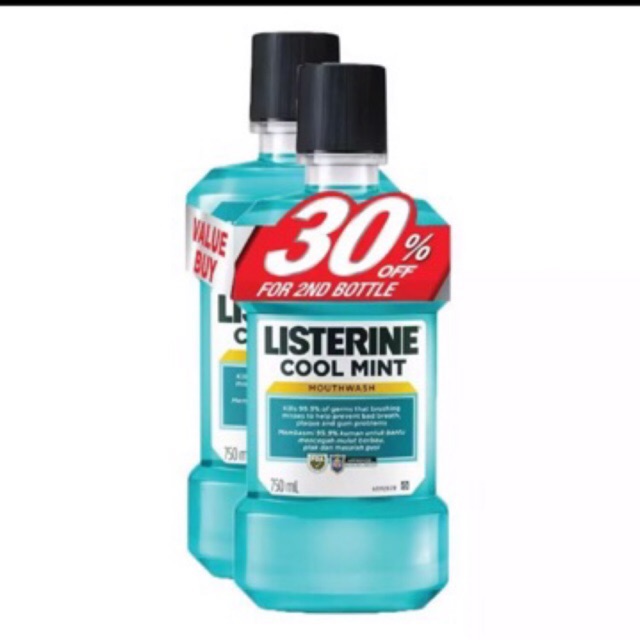 LISTERINE MOUTHWASH COOL MINT Twin Pack 750ml X 2 Exp 2023 Shopee