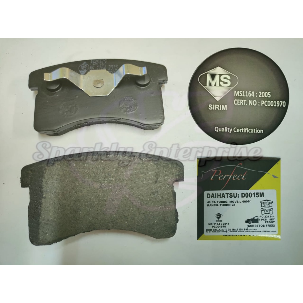 FRONT DISC BRAKE PAD D0015 DAIHATSU AURA TURBO MOVE L 600S , L500