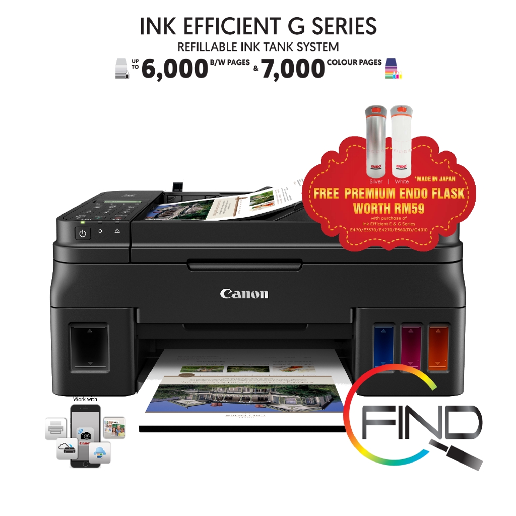 CANON PIXMA G4010 AIO ALL IN ONE REFILLABLE INK TANK SYSTEM with ADF ...