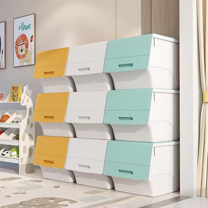 🍁READY STOCK🍁Storage Box Multipurpose Toy Storage Box Thickened Plastic Storage Box Stackable Storage Box Front Open
