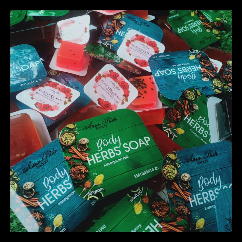 aura rich body herbs soap