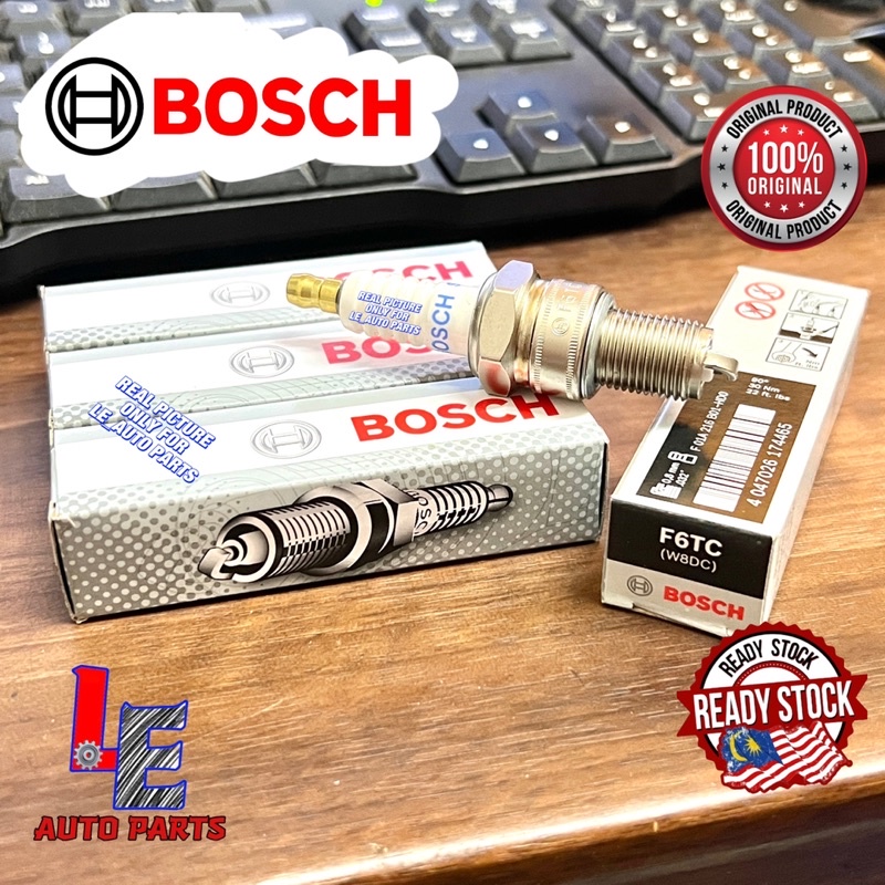 (4pcs) 100% Original BOSCH SPARK PLUG SAGA ISWARA 12V SATRIA WIRA 1.3 1 ...