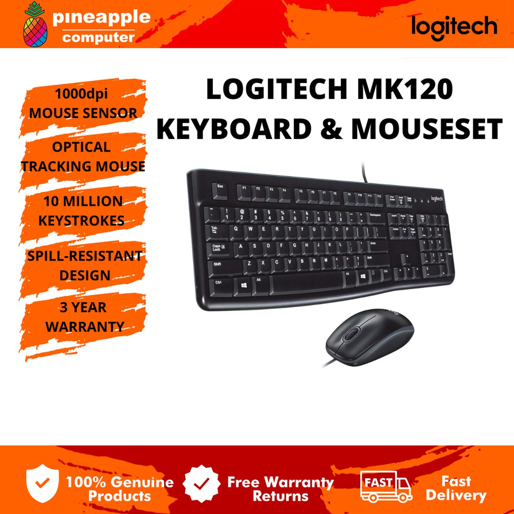 Logitech MK120 Desktop Keyboard + Mouse Set] 920002586 Shopee