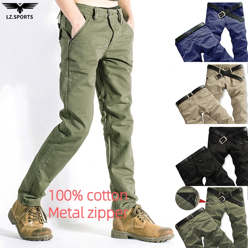 [Ready Stock] cargo pants men slim fit hiking pants tactical pants ...