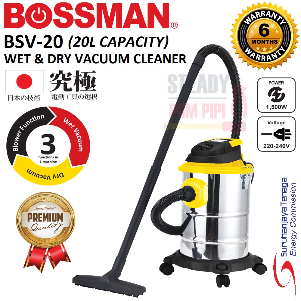 BOSSMAN BSV-20 3 IN 1 VACUUM CLEANER / WET & DRY VACUUM CLEANER ...