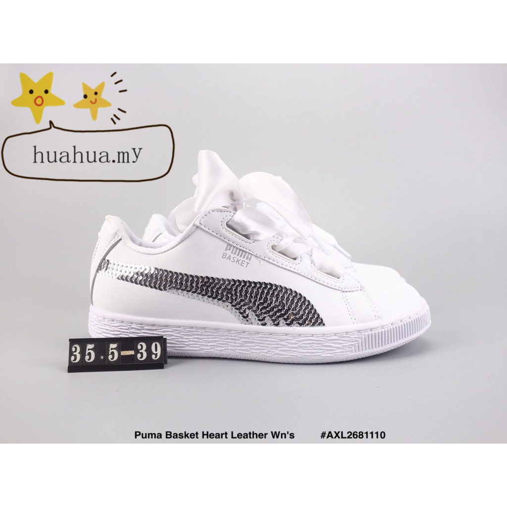 puma basket heart leather wn's