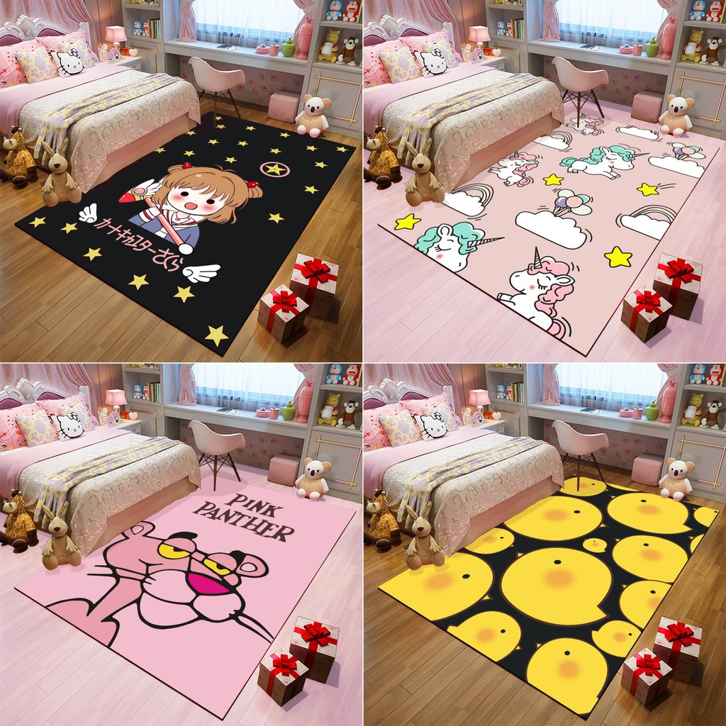 Children's Room Floor Mat Girl Princess Bedroom Bedside Carpet Full-Bed Room  Cute Pink Girly Heart Cartoon Customization | Shopee Malaysia