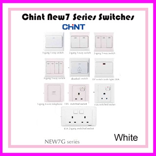 CHINT NEW7 SERIES SWITCHES  1Gang 2Gang 3Gang 4Gang 20A 13A (WHITE)