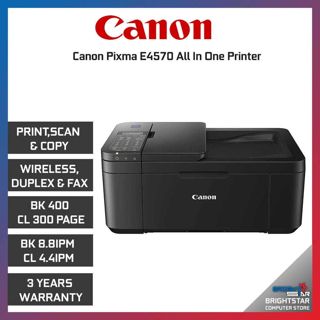 Canon Pixma E4570 All In One Printer (Print,Scan,Copy,Wireless,Duplex,Fax) Shopee Malaysia
