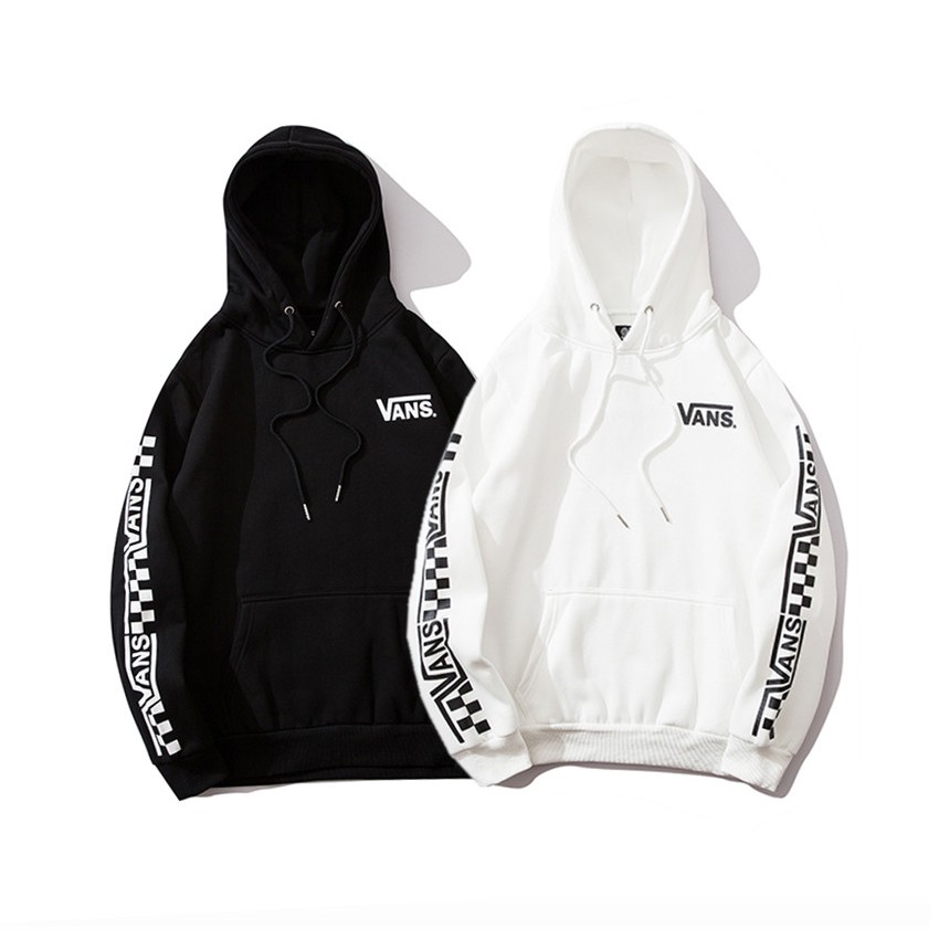 vans checkered sleeve hoodie