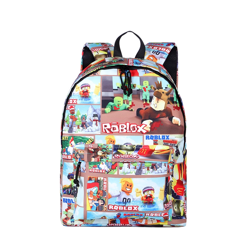 2020 New Game Roblox Super Mario Bros Printed Backpacks Boy Girl School Bag Cartoon Pattern Children Schoolbag Backpack Shopee Malaysia - roblox how to open backpack