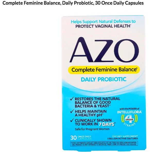 azo complete feminine balance daily probiotic capsules