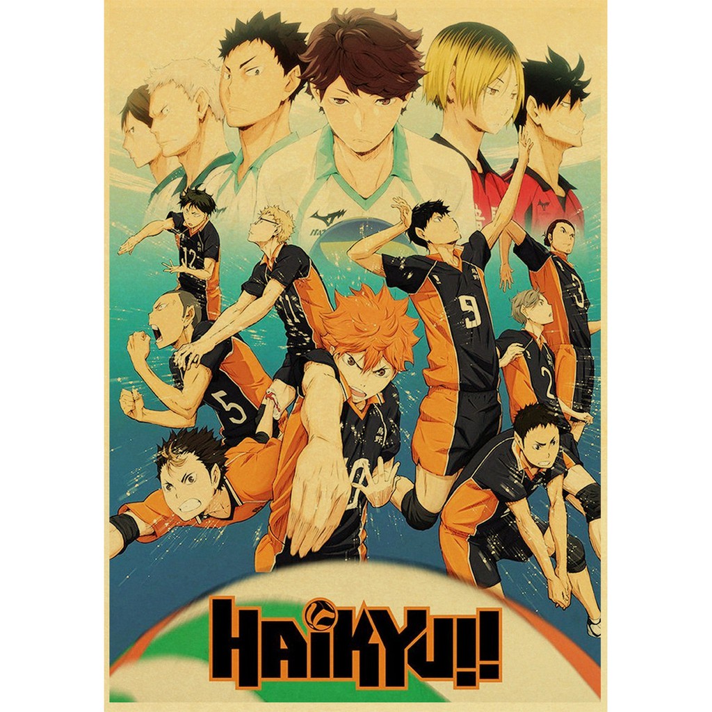 Retro Minimalist Print Haikyuu Anime Poster Vintage Wall Art