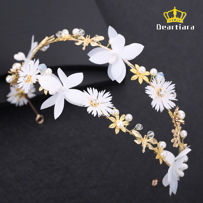 white flower headdress