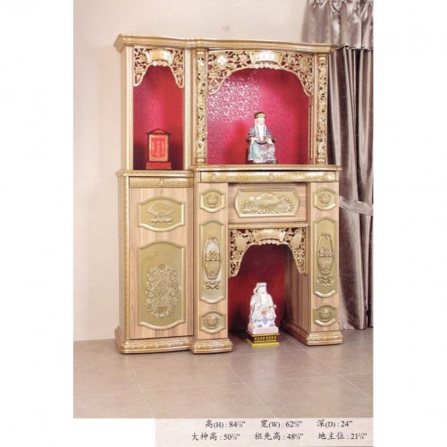 Gold 3 Half 1 Feet Feng Shui Chinese Altar Prayers Cabinet