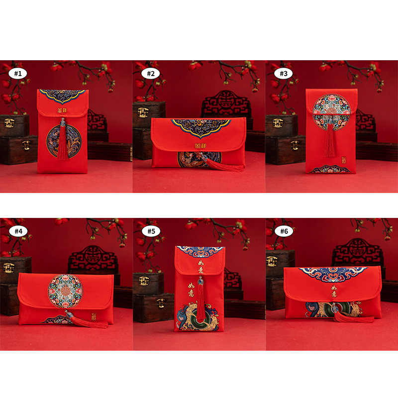 Casual Style CNY Chinese New Year Red Pocket Money Bag Wedding Cloth Packet Envelope