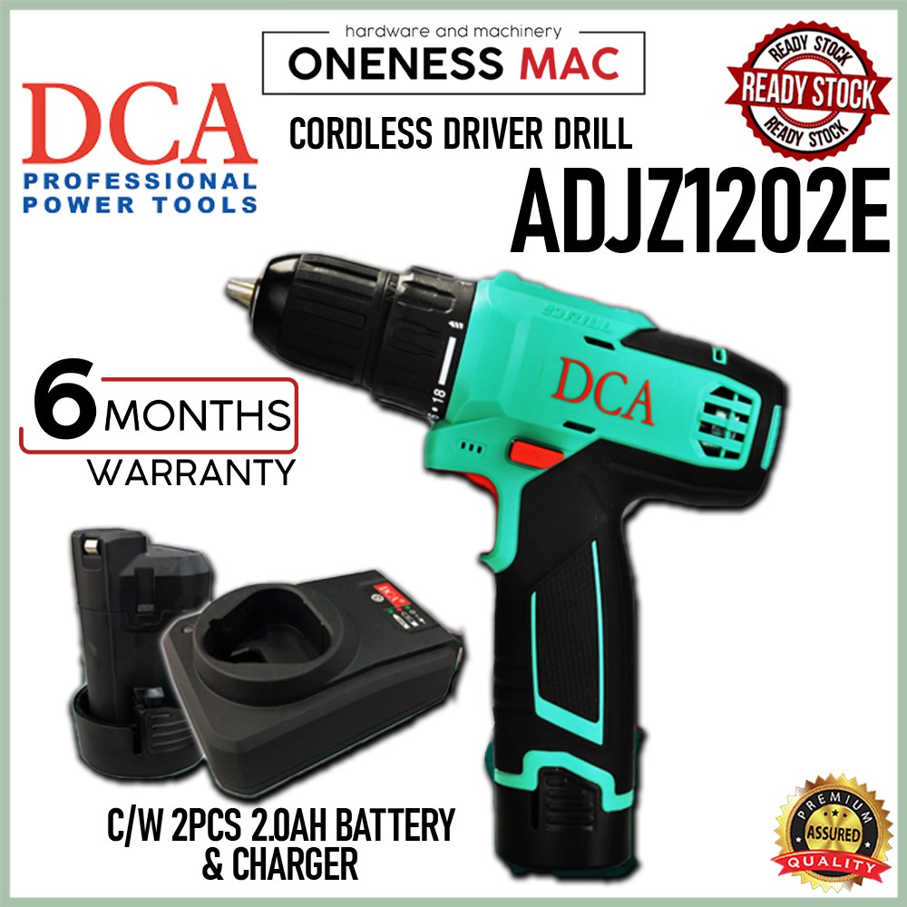 DCA CORDLESS DRIVER DRILL 10.8V / 2.0Ah X 2 ADJZ1202 (TYPE E) Shopee Malaysia