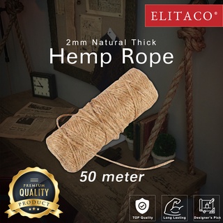 ELITACO】50mm 30mm 20mm 10mm 5mm 2mm 1mm Cat Tali Guni Hemp Rope 