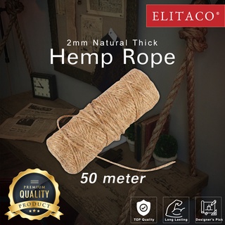 ELITACO】50mm 30mm 20mm 10mm 5mm 2mm 1mm Cat Tali Guni Hemp Rope 