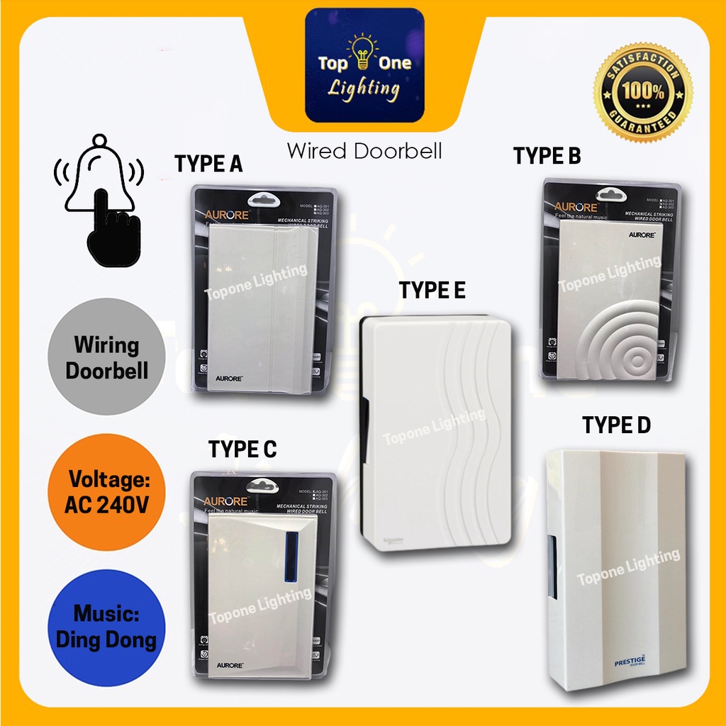 Schneider 99AC Door Bell 240V Mechanical Ding Dong Chime Wired Doorbell