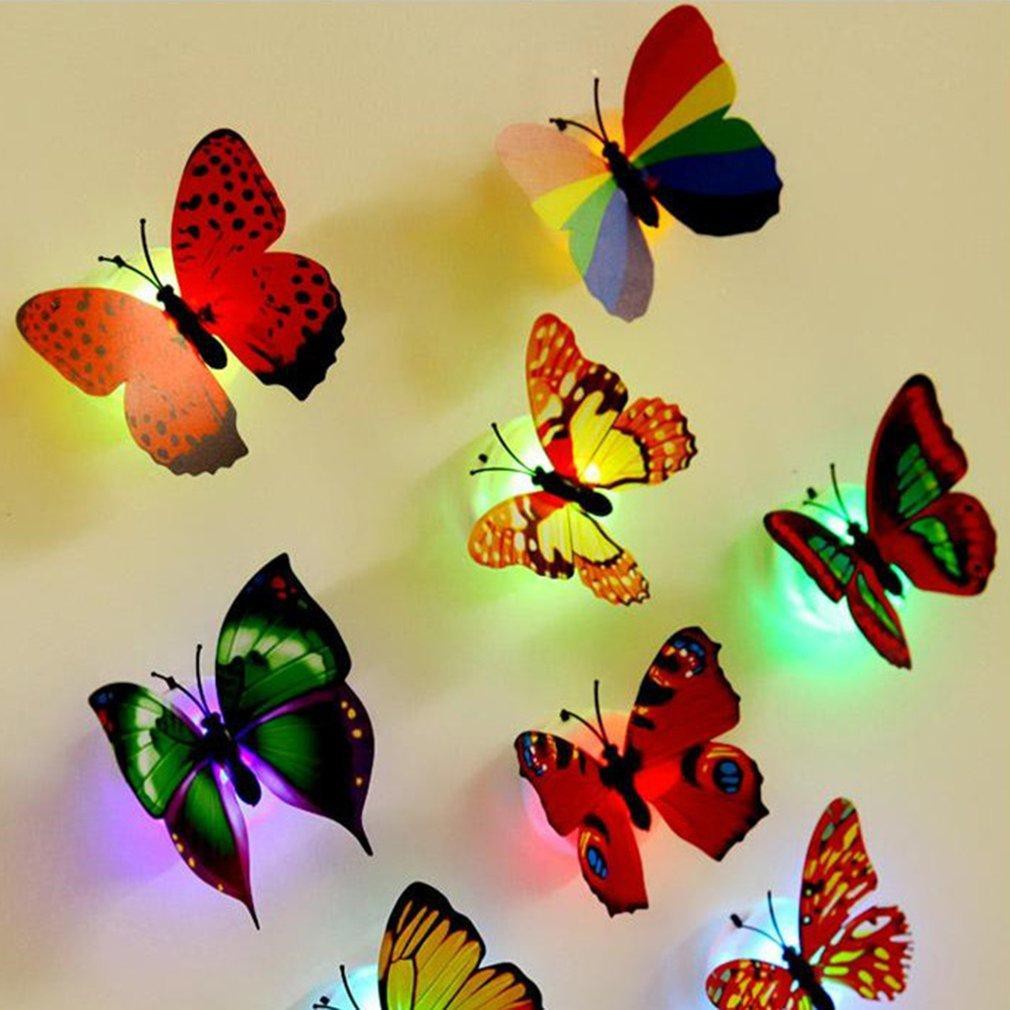 Download 3d Butterfly Led Night Light Art Design Decal Wall Sticker Home Mural Room Decor Shopee Malaysia