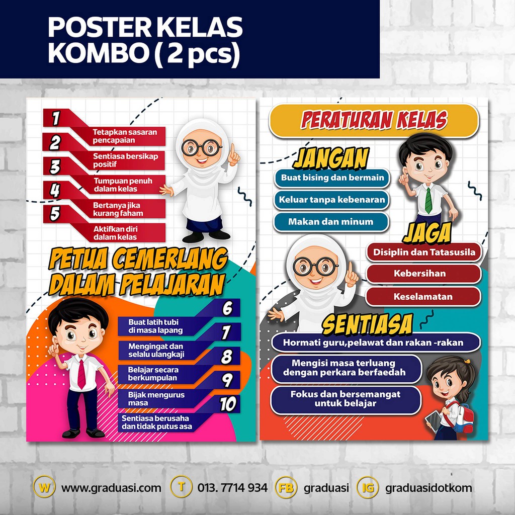 POSTER KECERIAAN KELAS , Combo 2pcs, keceriaan sekolah #pstr | Shopee ...