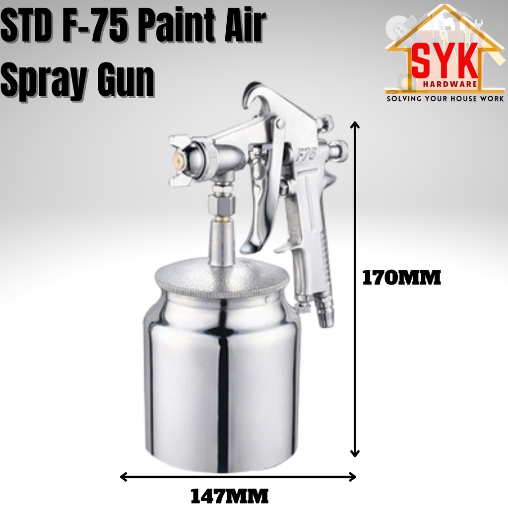 SYK STD F75 Paint Air Spray Gun Paint 750ml With Aluminium Pneumatic