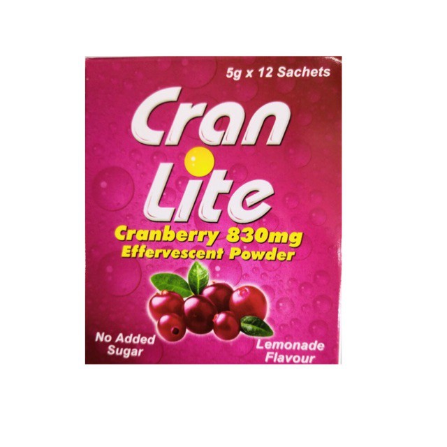 Cran Lite Cranberry 830mg effervescent powder 5g X 12 sachets (exp4/20