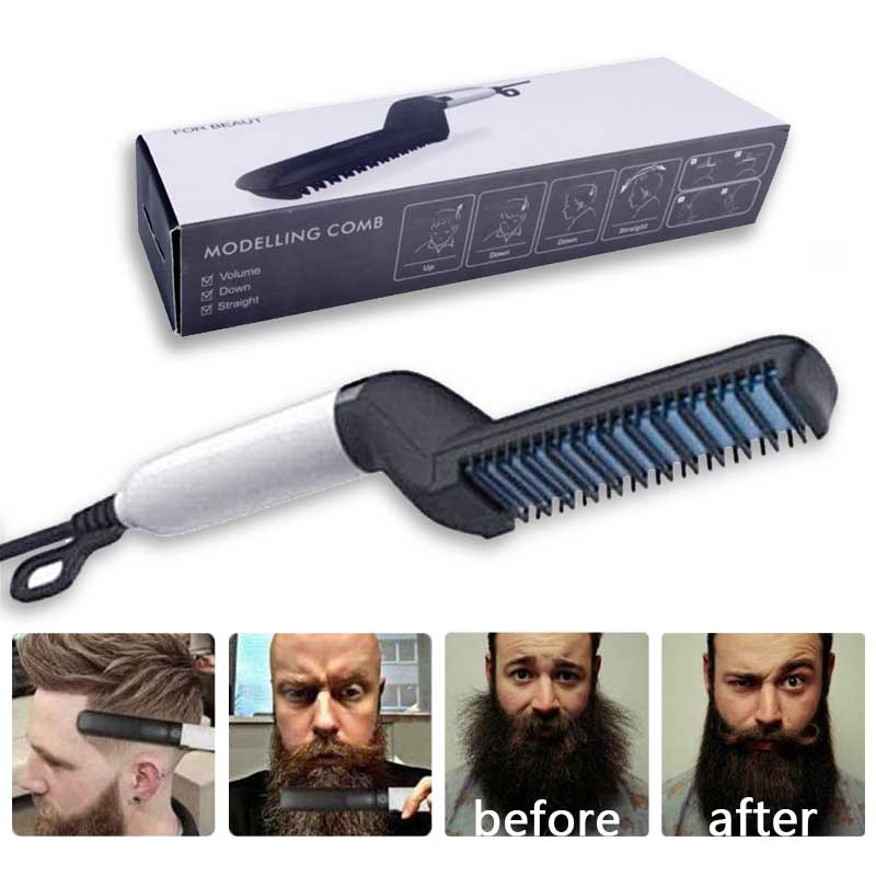 Men Quick Beard Straightener Styler Comb Multifunctional Hair