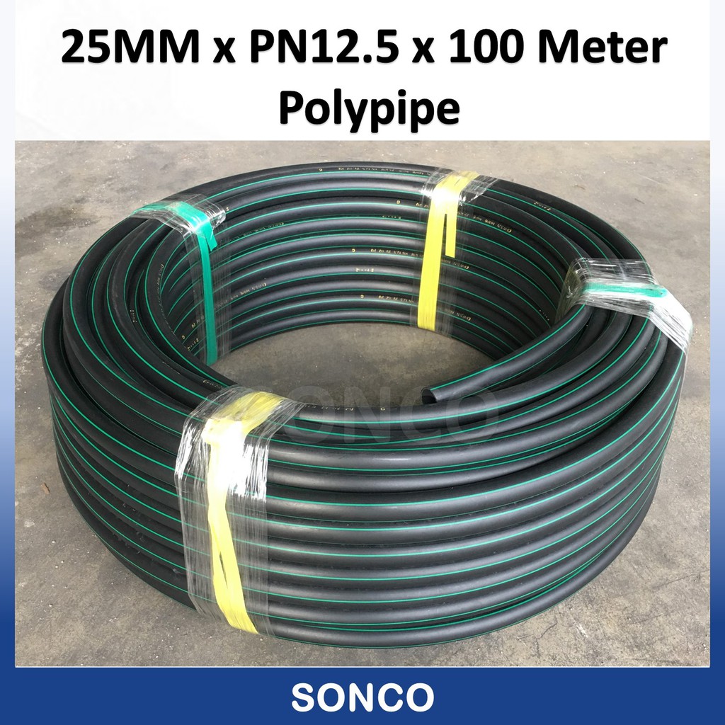25MM x 100M High Density Polyethylene HDPE Poly Pipe Polypipe PE100