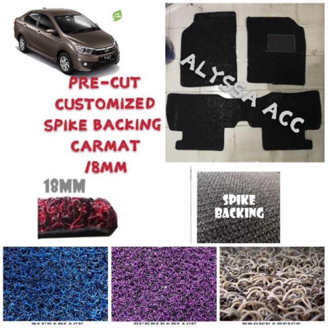 PERODUA BEZZA CUSTOMIZED CAR COIL FLOOR MAT CARPET SPIKE 