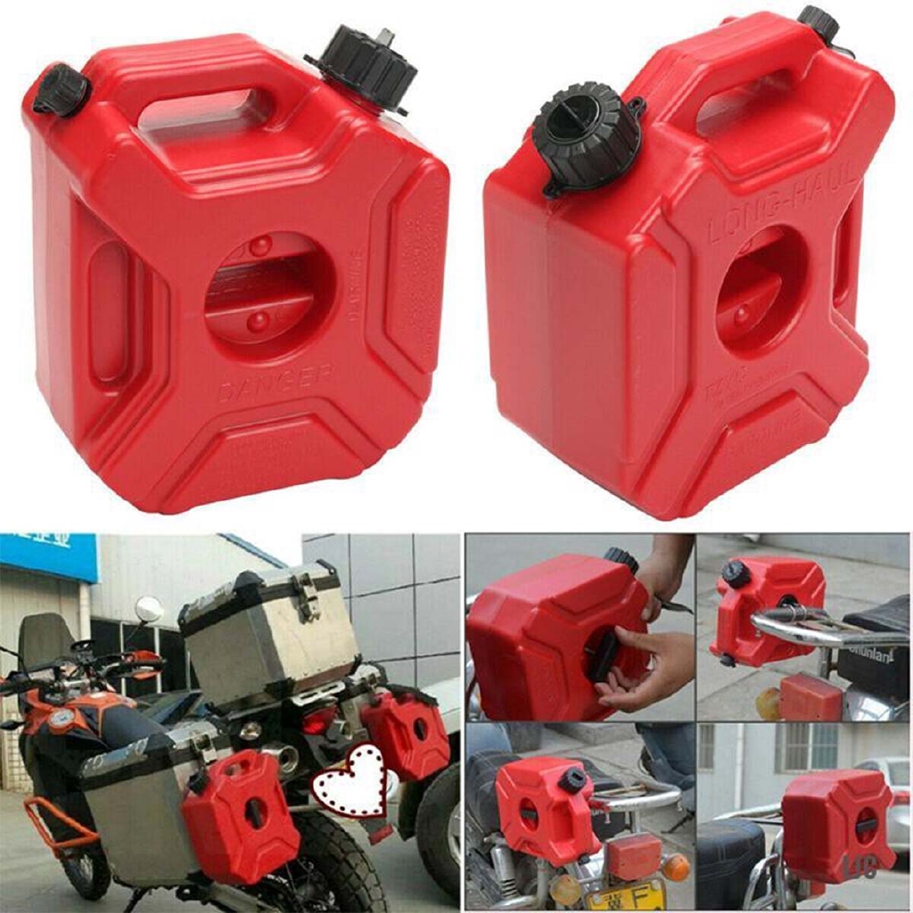 3L 5L Plastic Storage Portable Oil Gas Fuel Petrol Diesel Water Tank Jerry Can w/Pouring Spout With Bracket ATV UTV