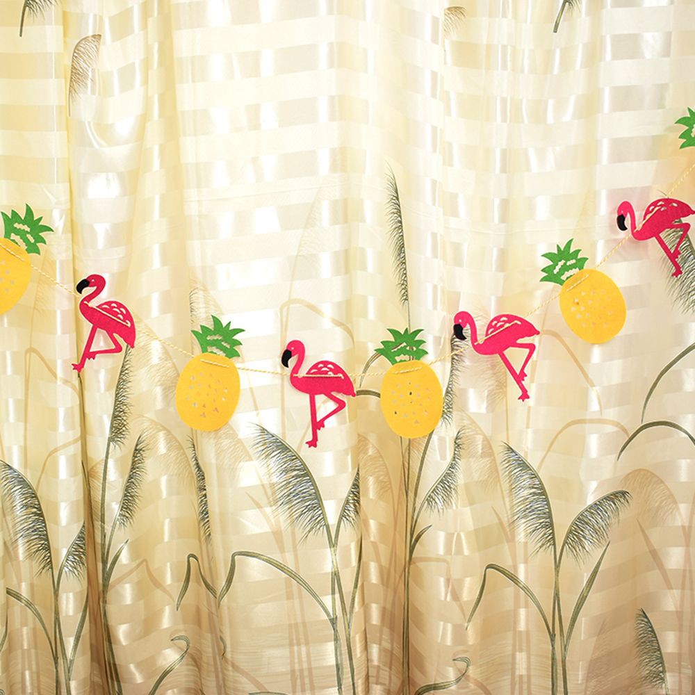 Set Fashion Hawaiian Garland Flamingo Pineapple Banner Diy Party