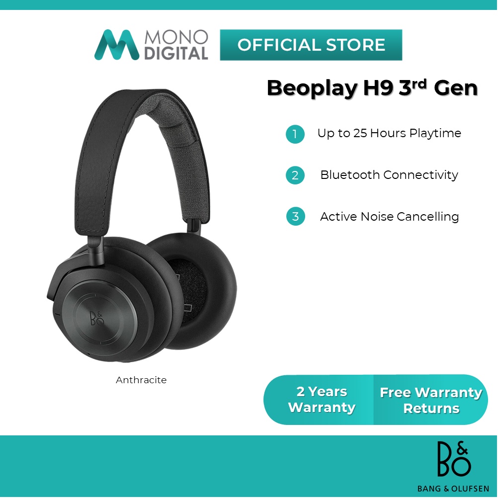 B&O Beoplay H9 3rd Gen ANC Wireless Bluetooth Headphones with Active Noise Cancellation