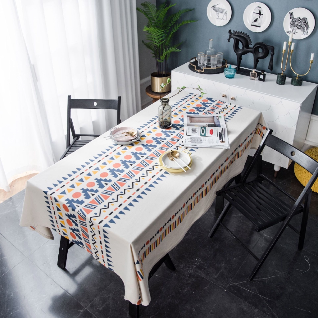 Geometric Multicolor Boho Table Cloth Covers Restaurant Home Decorative Tablecloth Shopee Malaysia